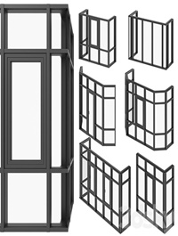 Panoramic corner glazing / corner stained glass