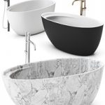 Eclipse Carrara Marble Bathtub by Antonio Lupi Design Washbasin