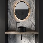 Bathroom Furniture Gray Rock Wall
