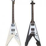 Electric Guitar Gibson Epiphone Flying V style black and beige