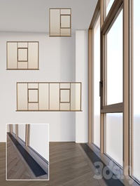 Panoramic windows. Stained glass window four