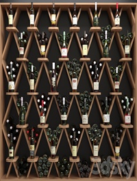 Wine shelf in a liquor store 2. Alcohol