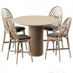 Table Palais royal By asplund and Chair Rotin by Guillaume Delvigne