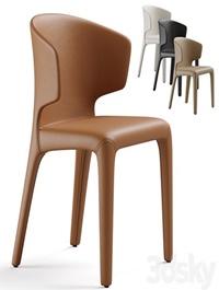 Zuster Husk Cassina Hola 367 Leather Dining Chair