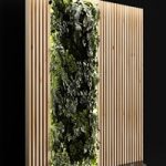 Wooden planks and vertical garden