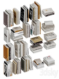 Set of books in beige color