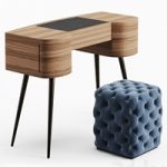 Porada Micol dressing table and Alcide pouf
