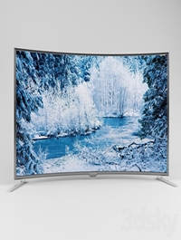 A huge TV with a curved screen 2500x1500