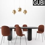 Gubi Beetle chair, Moon table, Multi-Lite Pendant