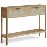 Classic Rattan and Wood Console