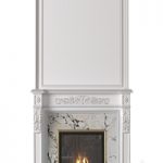 White Fireplace in a classic style. Fireplace in classic style