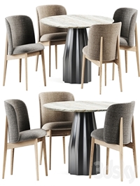 Abrey Chair by Calligaris and Burin Table by Viccarbe