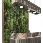 Reception with wall plants