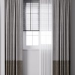 Curtain with metal curtain rod & metal blind 05