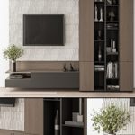 TV Wall Concrete and Wood – Set 22