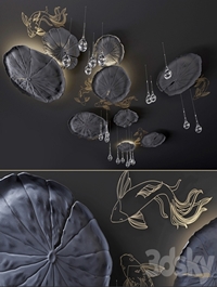 Ceiling decor - Water Lily and fish L