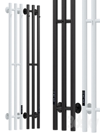 Electric heated towel rail Margroid Inaro 120x12 R with hooks, matte black