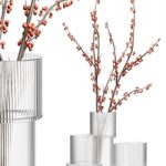 H&M Glass Vases with red berry branch