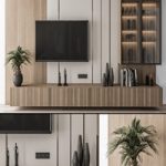 TV Wall Wood and Glass Display Cabinets – Set 18