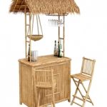 Beach Bamboo Bar with bottles and glasses