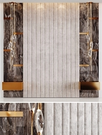 Headboard Rex Marble Brown and Beige Fabric Panels