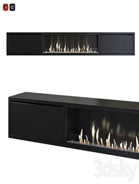 TV cabinet with built-in bio fireplace