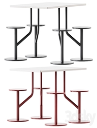 AMBROGIO FOUR table with integrated seats by Belca