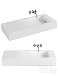 Lavabo suspendu - Solid surface Blanc Mat - 120x50 cm - Feel