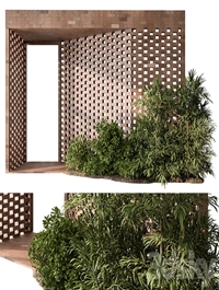 Outdoor Entrance Parametric Brick Wall - Architecture Element 54