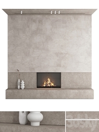 Decorative wall with fireplace set 27