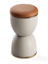 Hourglass shaped leather pouffe, Cesare