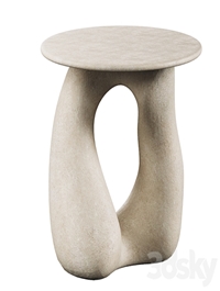 Sandstone Gabrielle Side Table Handsculped by Hermine Bourdin