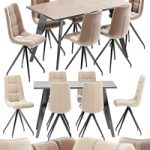 Sedia Diamond dining chair and Nack table