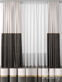 Curtains baked milk and brown 50/50