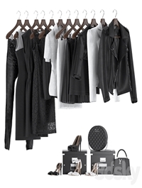 Black and white women's wardrobe