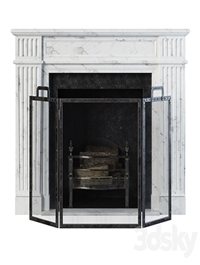 Classic fireplace white marble
