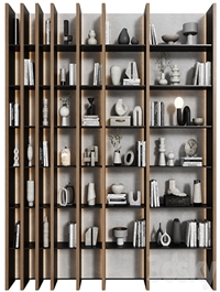 Bookcase in modern minimalist style 04