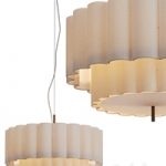 Folia large scalloped natural linen pendant