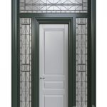 Front door with stained glass