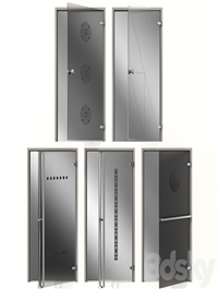 Glass metal swing door