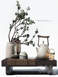 Warm colored tea set