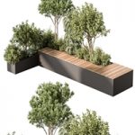 Urban Furniture Bench with Plants 52