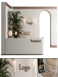 Reception Desk and Wall Decoration - Office Set 239