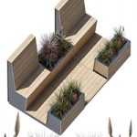 Parklet with two benches