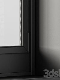 Black Modern Arched Window - Windows Set 07