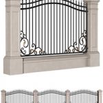 Classic style fence with wrought iron railing.Entrance Driveway Iron Gates