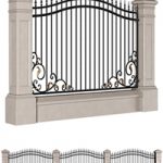 Classic style fence with wrought iron railing.Entrance Driveway Iron Gates