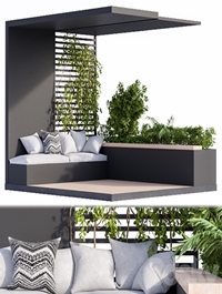 Roof Garden and Balcony Furniture Black Set