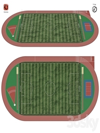 Football field with players