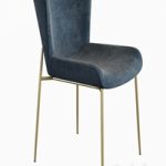 Westwing Collection Sedia imbottita in velluto grigioTess Westwing Collection Sedia imbottita in velluto grigioTess